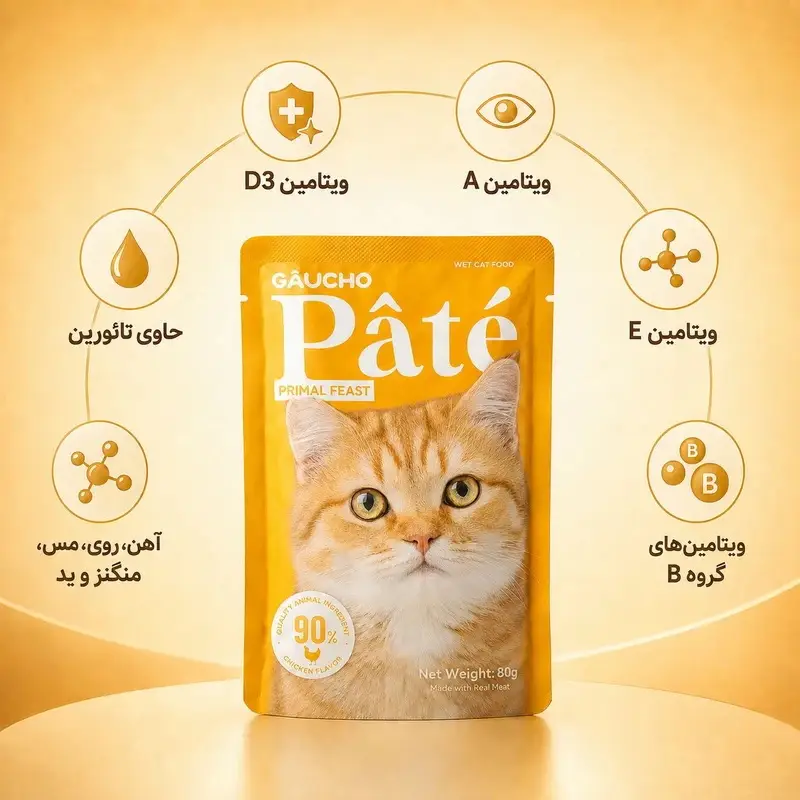 پوچ گربه بالغ گائوچو مدل Primal Feast طعم مرغ