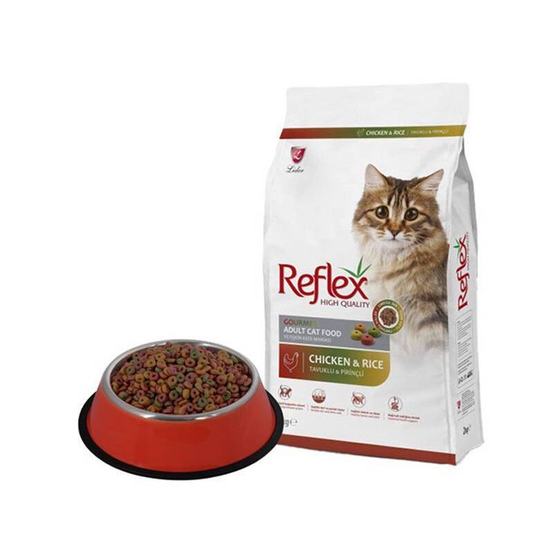 غذای خشک گربه مولتی کالر رفلکس با طعم مرغ و برنج