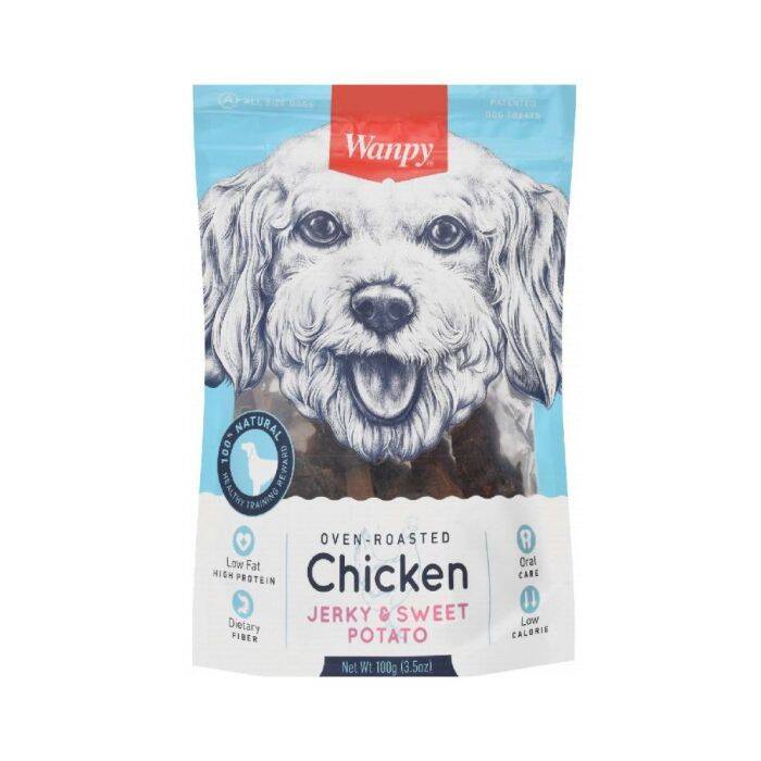 تشویقی سگ ونپی مدل مرغ و سیب‌زمینی شیرین – 100 گرم