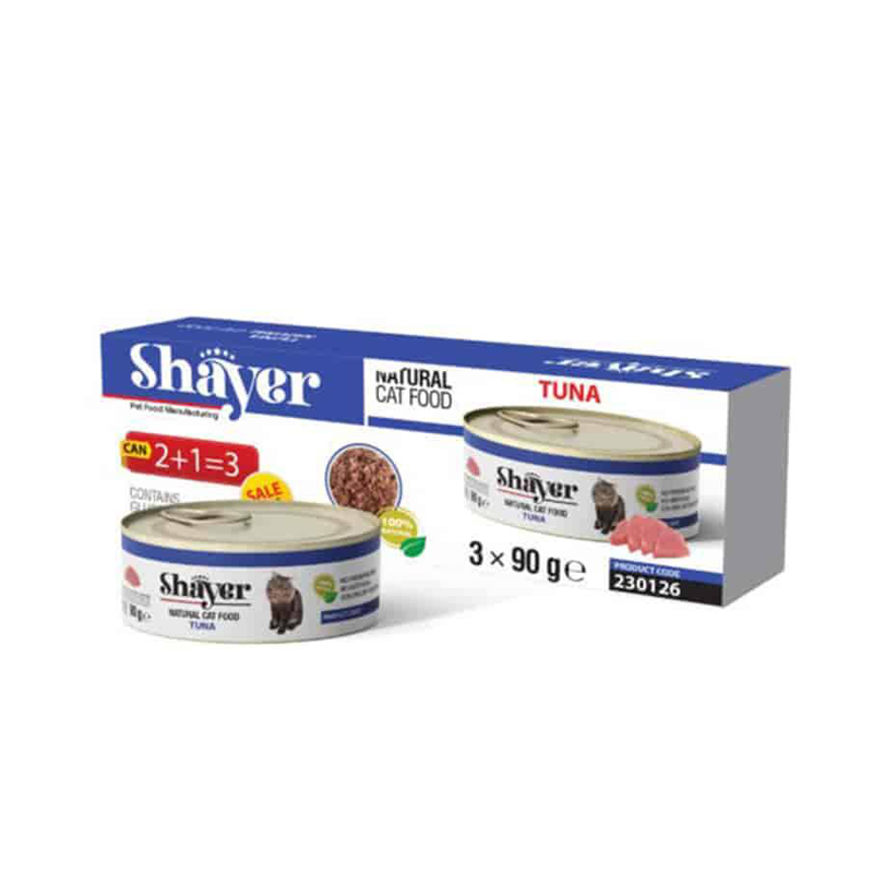 پک 3 عددی کنسرو گربه نچرال ماهی تن برند شایر