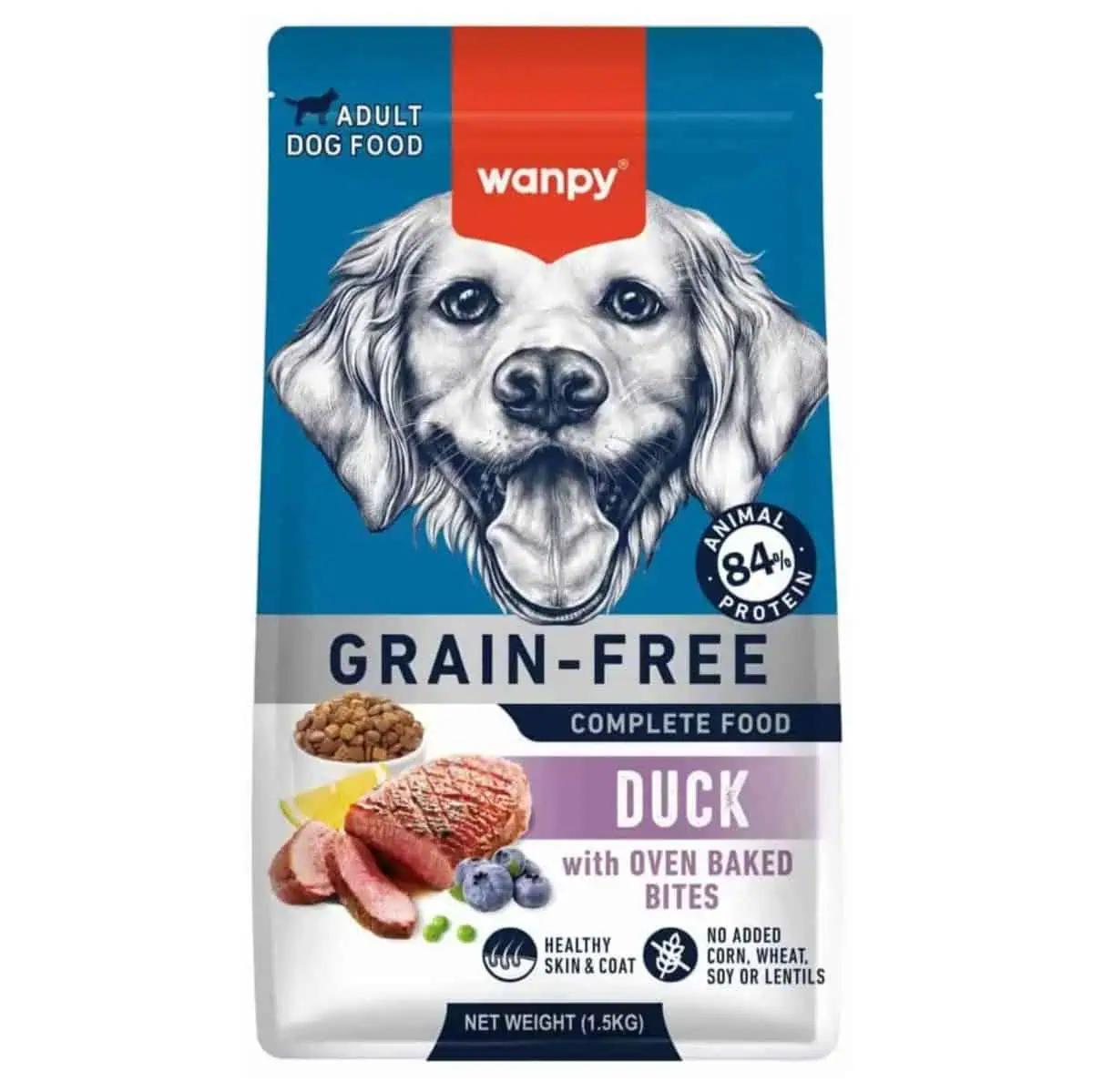 غذای بدون غلات مخصوص سگ بالغ با طعم اردک و بلوبری برند ونپی