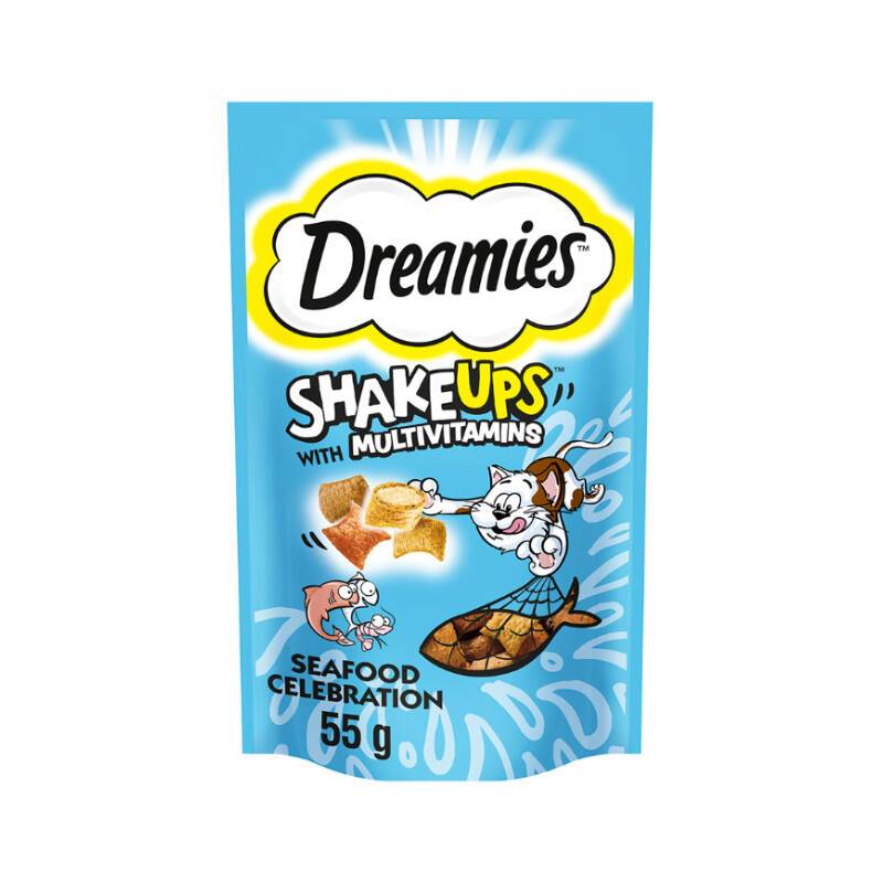 تشویقی گربه دریمیز مولتی ویتامین طعم ماهی و میگو