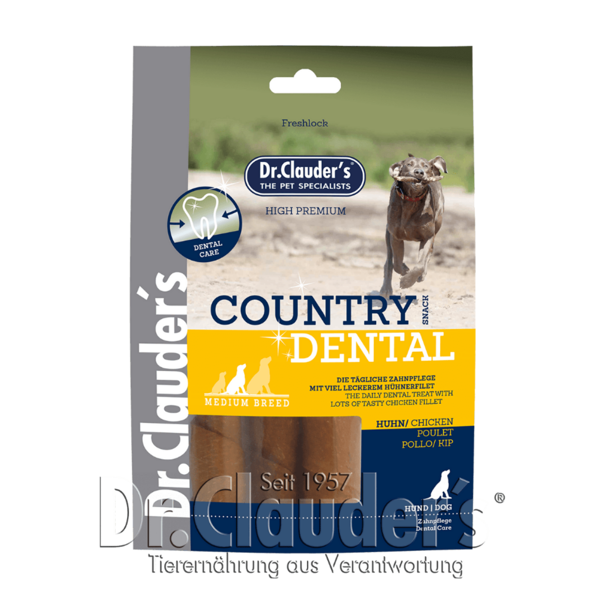 تشویقی دنتال سگ دکتر کلادرز مدل کانتری با طعم مرغ