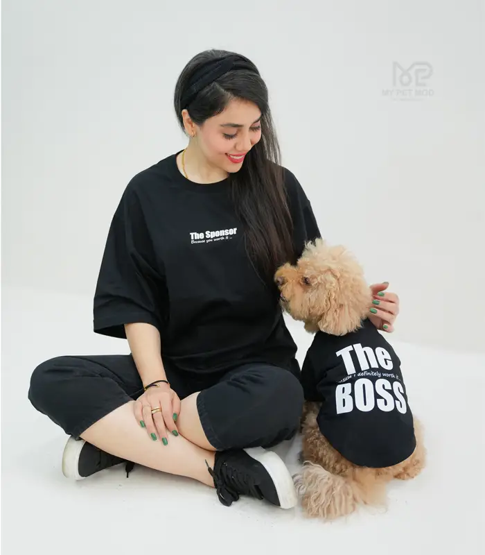 تیشرت ست  سگ و گربه مدلBOSS