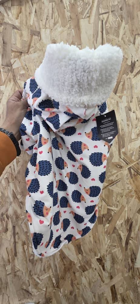 کاپشن آستر دار طرح جوجه تیغی