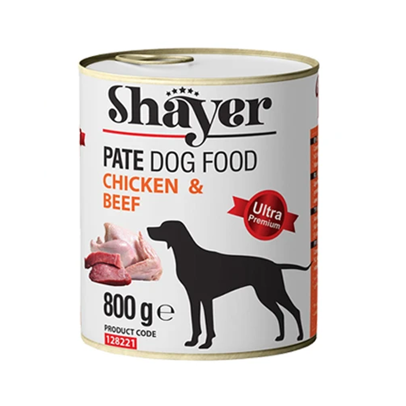 کنسرو سگ پته مرغ و بیف برند شایر