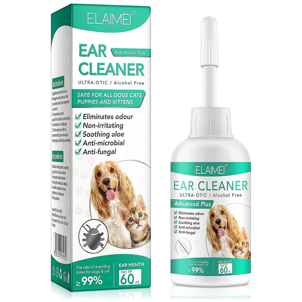 محلول تمیزکننده گوش حیوانات ELAIMEI مدل Ultra-Otic Advanced Plus