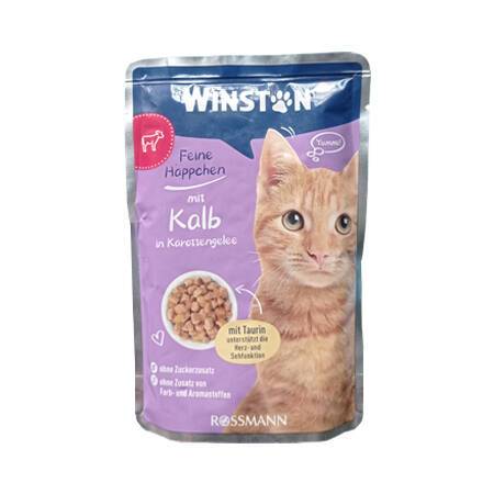 پوچ گربه طعم گوشت گوساله در ژله هویج برند وینستون