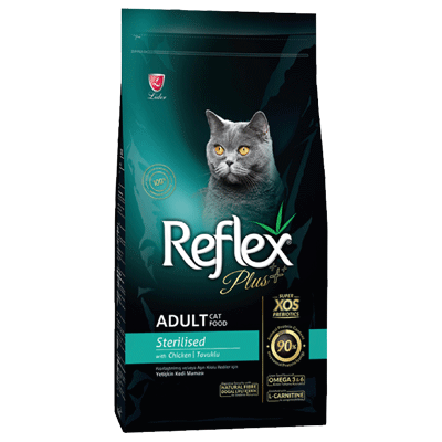 غذای خشک گربه عقیم شده پلاس با طعم مرغ برند رفلکس
