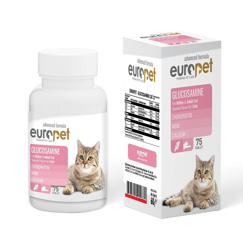 قرص گلوکزامین گربه برند یورو پت