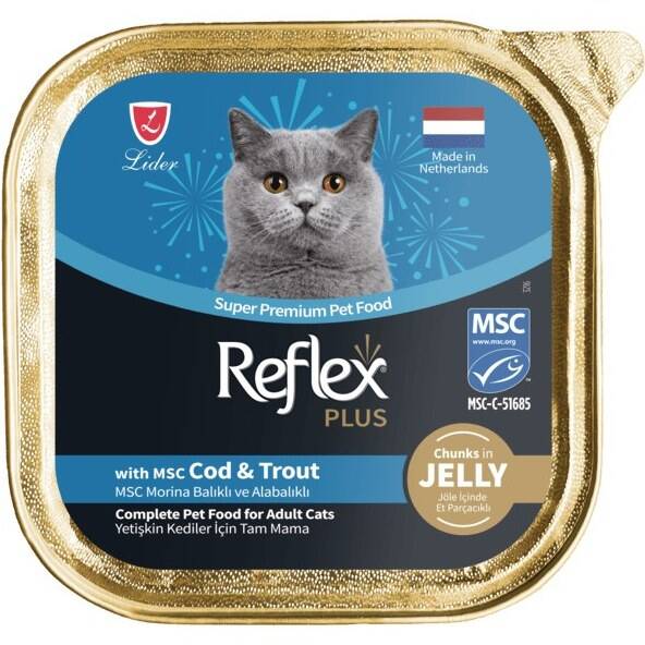 پته  گربه بالغ  با طعم ماهی برند رفلکس