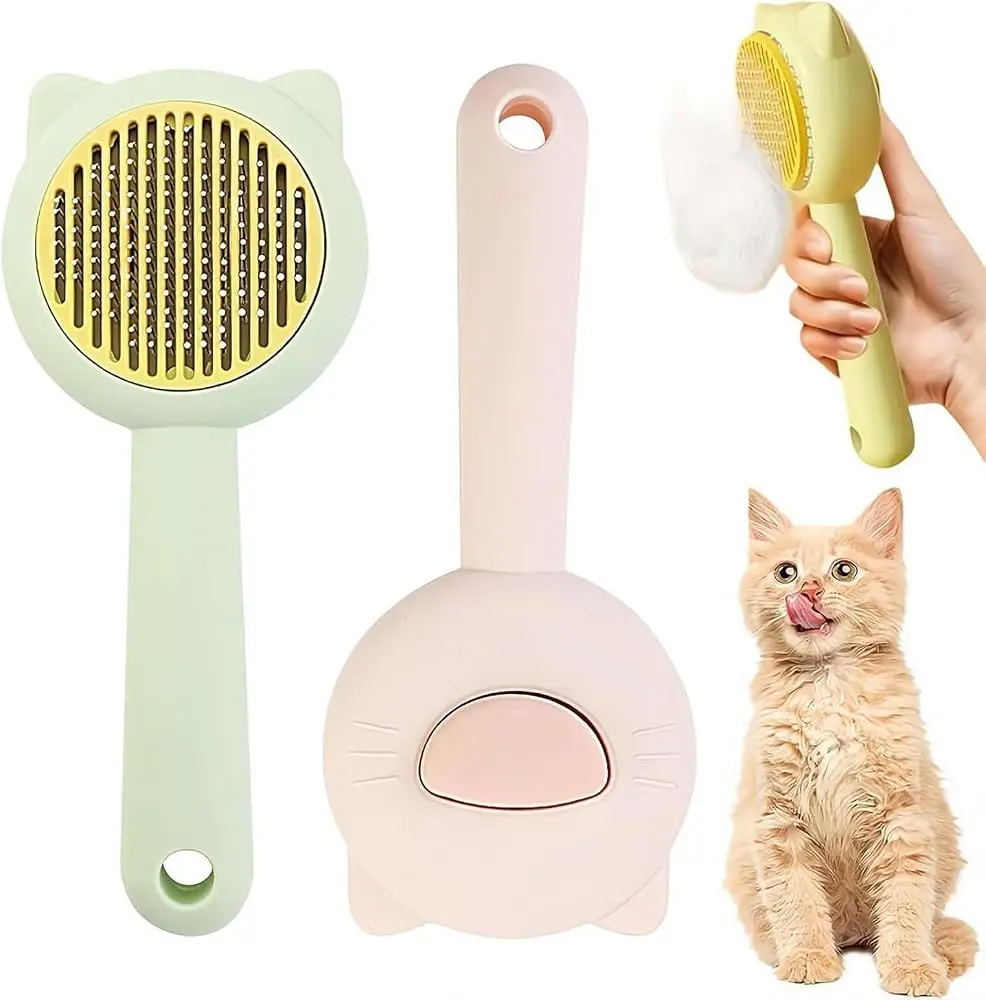 برس دکمه تخلیه دار خرسی pets comb