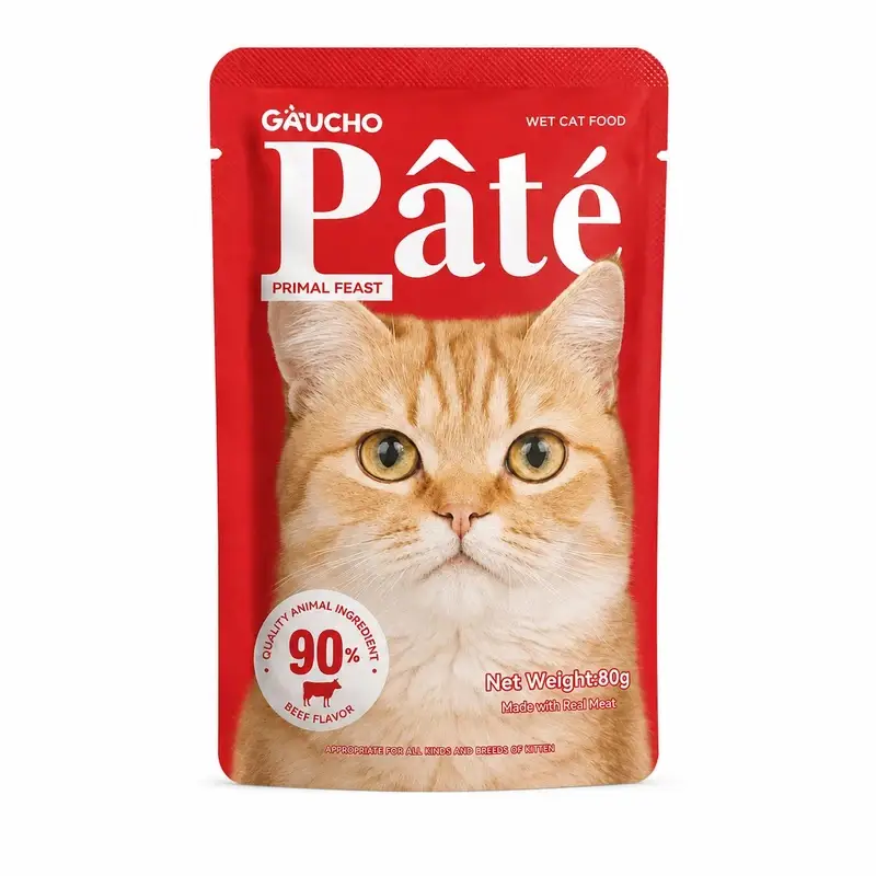 پوچ گربه بالغ گائوچو مدل Primal Feast طعم گوشت گاو