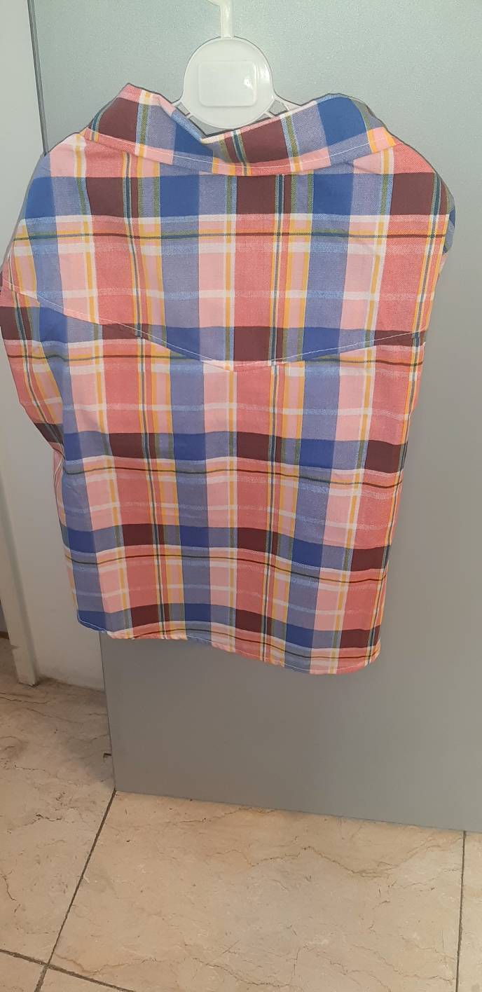 پیراهن چهار خانه سرمه ای نارنجی