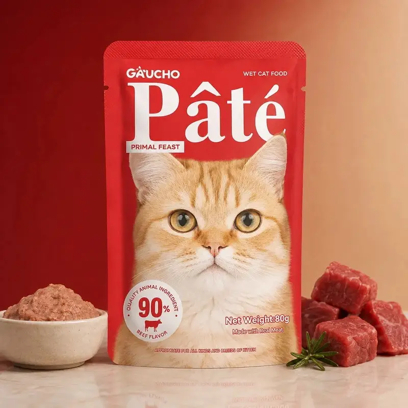 پوچ گربه بالغ گائوچو مدل Primal Feast طعم گوشت گاو