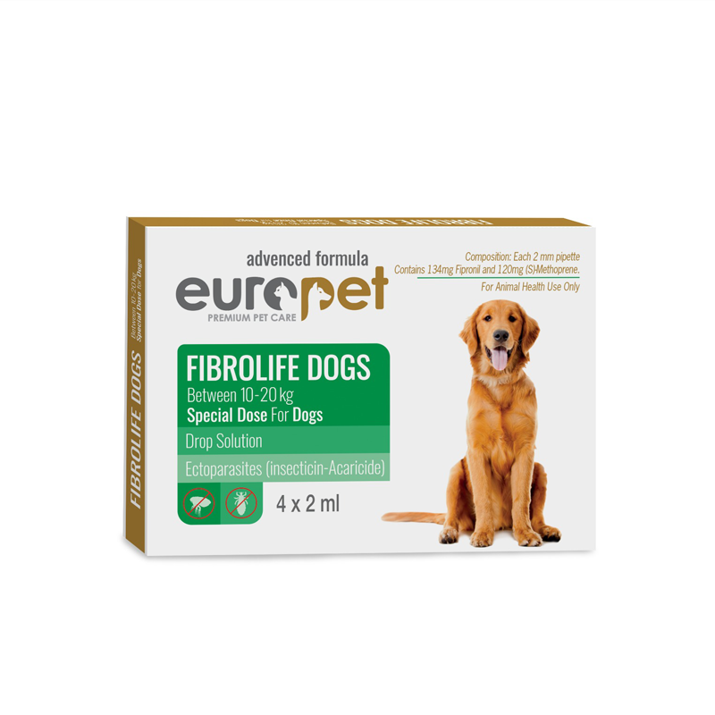 قطره ضد کک و کنه سگ Europet Fibrolife – مناسب سگ‌های 10 تا 20 کیلوگرم