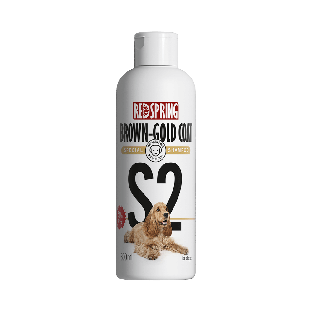 شامپو سگ موهای قهوه ای و طلایی مدل S2 رد اسپرینگ