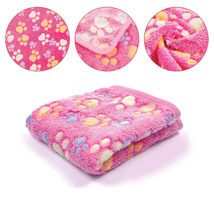 پتو مخملی طرحدار paw paw برند رز پت