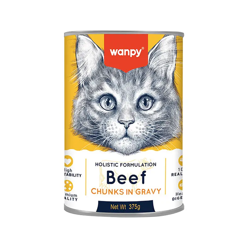 کنسرو گربه ونپی با طعم گوشت گاو Wanpy Chunks in Gravy