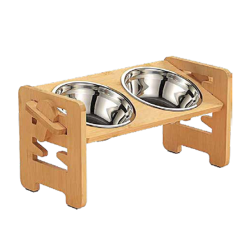 ظرف غذا دوقلو استیل پایه چوبی