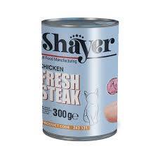 کنسرو گربه استیک مرغ  شایر 300 گرمی
