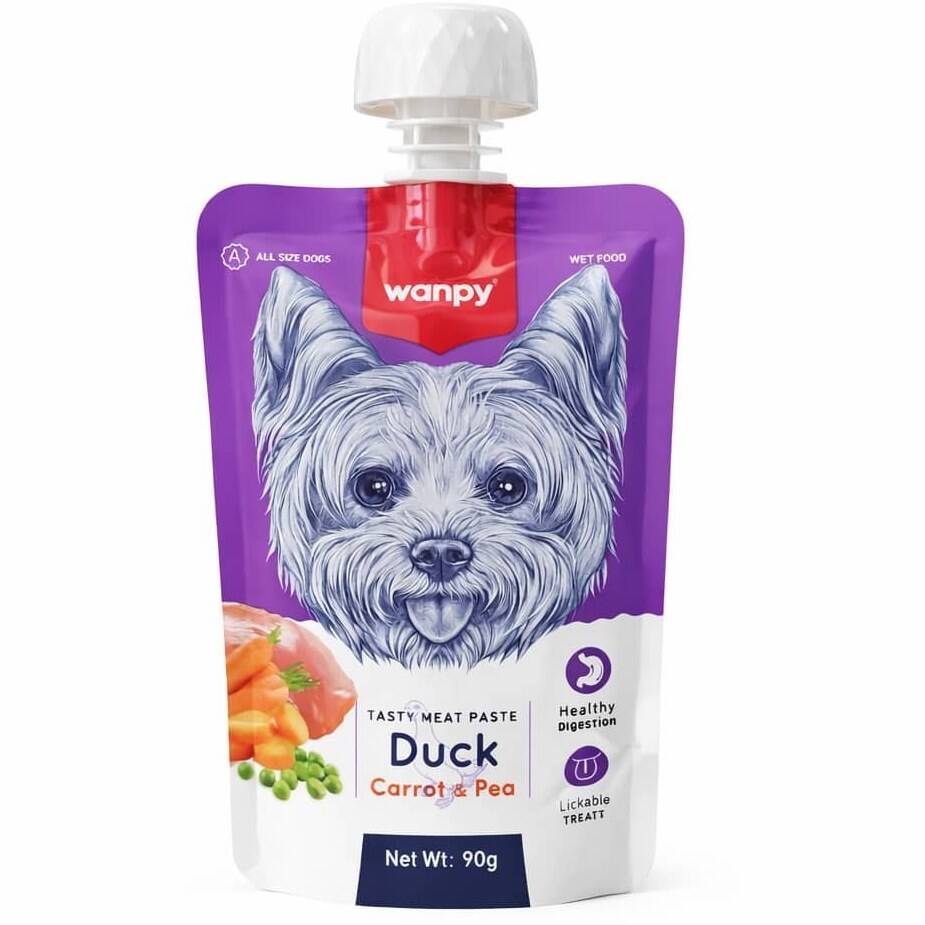 پودینگ سگ ونپی با طعم اردک و هویج و نخود فرنگی