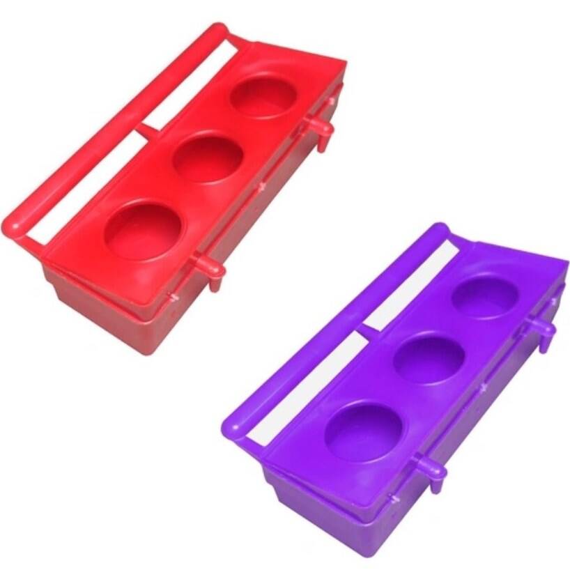 دانخوری پرندگان مدل 3 خانه رنگی