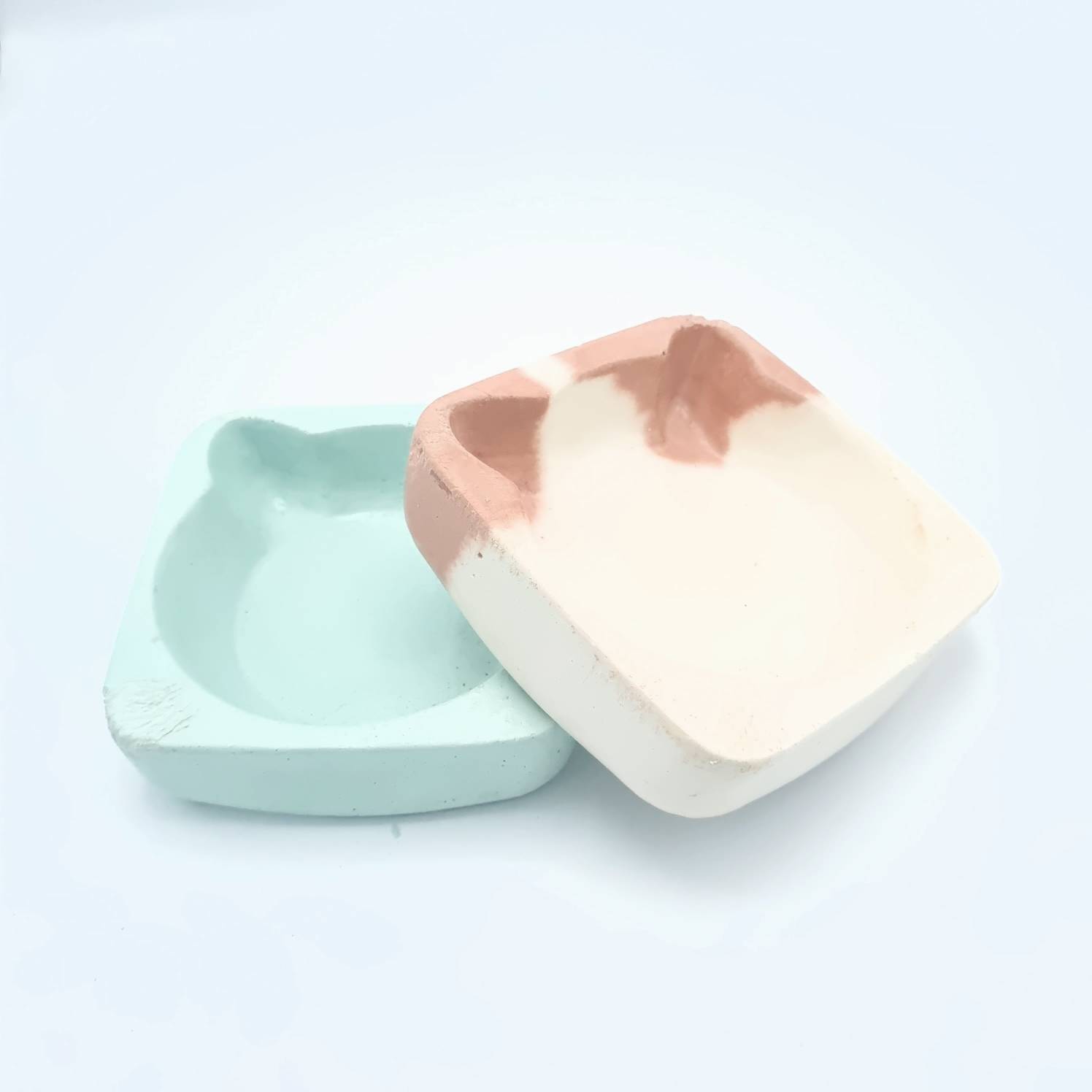 ظرف آب و غذای سفالی طرح گربه