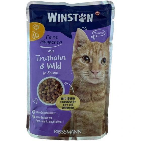 پوچ گربه با طعم بوقلمون و شکار در سس برند وینستون