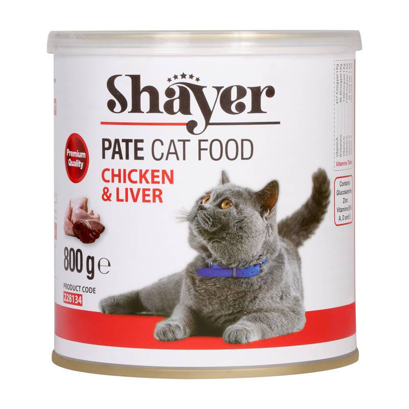 کنسرو گربه پته مرغ و جگر شایر