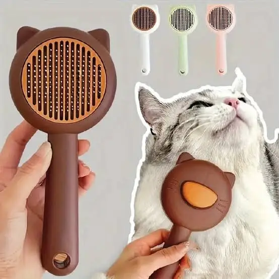 برس دکمه تخلیه دار خرسی pets comb