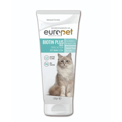 خمیر پوست و موی بیوتین پلاس گربه برند یورو پت